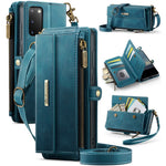 CASEME For Samsung Galaxy S20 4G / Galaxy S20 5G Case  C39 RFID Blocking Zipper Wallet Stand Leather Cover with Strap