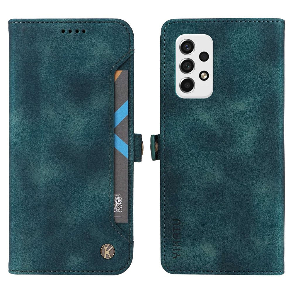 YIKATU YK-002 til Samsung Galaxy A23 5G (Global Version) / 4G / F23 5G / M23 5G / M13 4G, mobilcover med læderlignende overflade, udvendigt kortlomme-design, stødsikkert pungcover af PU-læder
