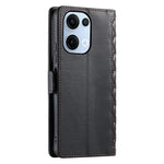 For Oppo Reno13 5G (Global) Leather Case Rhombus Texture Wallet Stand Phone Cover with Wrist Strap