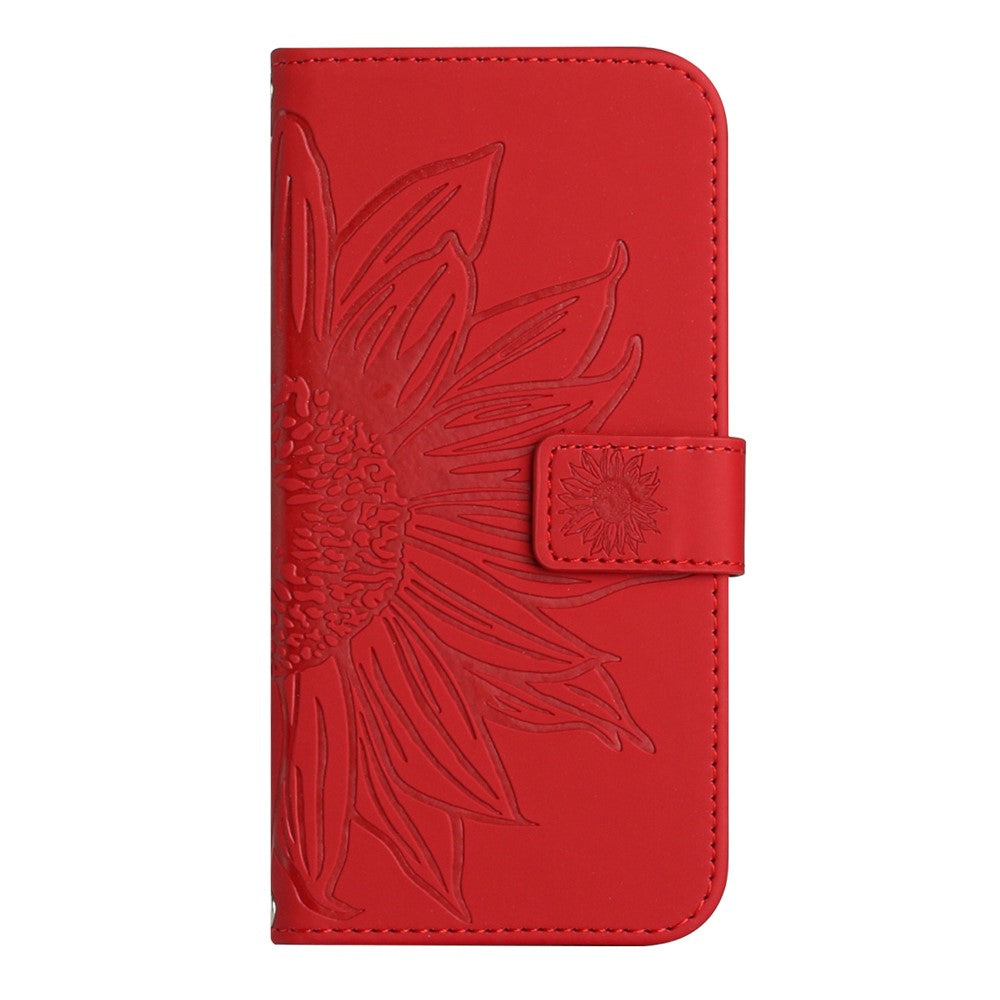 OnePlus 13T 5G-skal Sunflower Imprint Läderplånbok mobilskal med Handledsrem