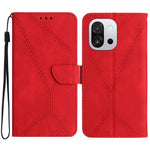 OnePlus 13T 5G-skal Skin Touch Lines Präglade PU-läder Flip-fodral