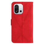 OnePlus 13T 5G-skal Skin Touch Lines Präglade PU-läder Flip-fodral