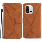 OnePlus 13T 5G-skal Skin Touch Lines Präglade PU-läder Flip-fodral