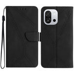 OnePlus 13T 5G-skal Skin Touch Lines Präglade PU-läder Flip-fodral