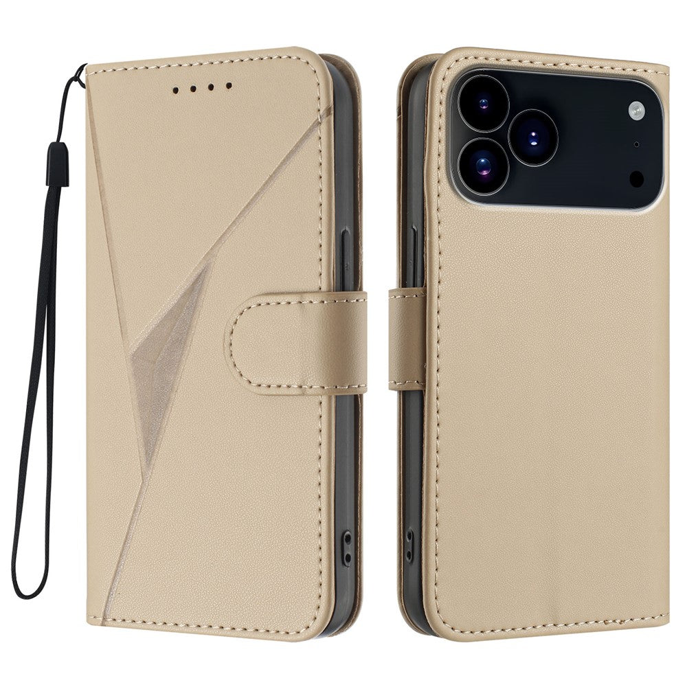 Till iPhone 17 Pro Max skal Triangelpräglat läderfodral med snodd