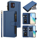 Til Samsung Galaxy XCover7 Pro læderetui med 9 kortlommer, lynlåspung, standfunktion og håndrem