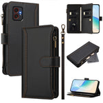 Til Samsung Galaxy XCover7 Pro læderetui med 9 kortlommer, lynlåspung, standfunktion og håndrem