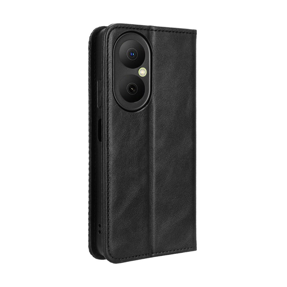 Läderfodral med plånboksfodral och retrotextur för Huawei Enjoy 80