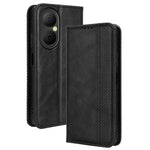 Läderfodral med plånboksfodral och retrotextur för Huawei Enjoy 80