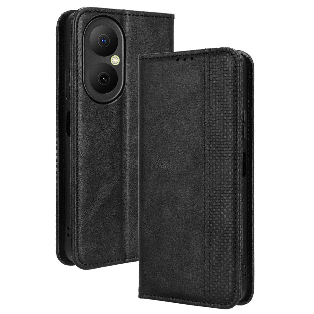 Läderfodral med plånboksfodral och retrotextur för Huawei Enjoy 80