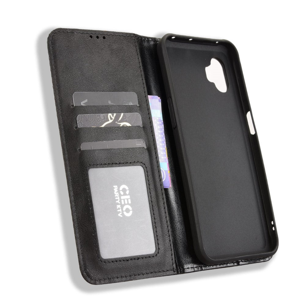 For Samsung Galaxy XCover7 Pro Leather Case Wallet Stand Retro Texture Phone Cover