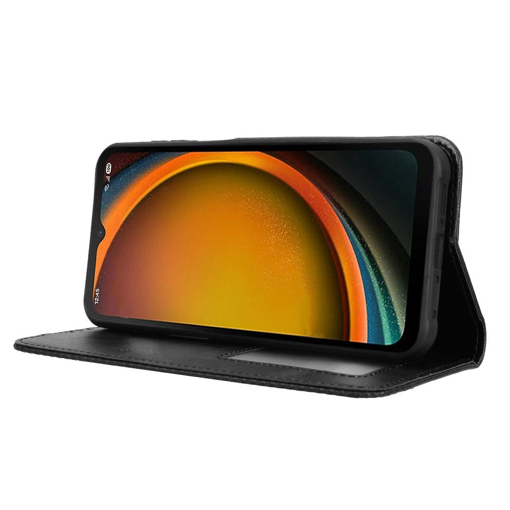 For Samsung Galaxy XCover7 Pro Leather Case Wallet Stand Retro Texture Phone Cover