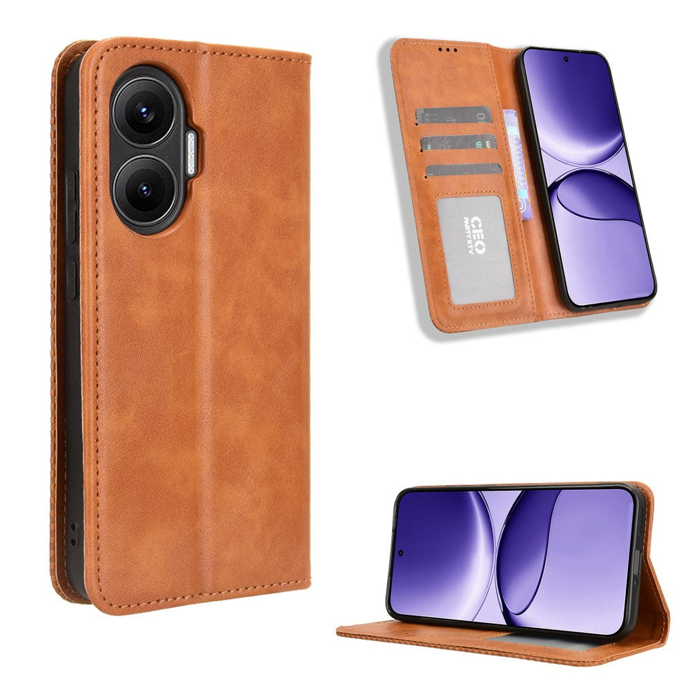 Xiaomi Redmi Turbo 4 Pro 5G / Poco F7 5G Läderfodral Plånboksfodral Retro Textur mobilskal