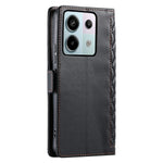 For Xiaomi Redmi Note 13 Pro 5G  /  Poco X6 5G Leather Case Rhombus Texture Wallet Stand Phone Cover with Wrist Strap