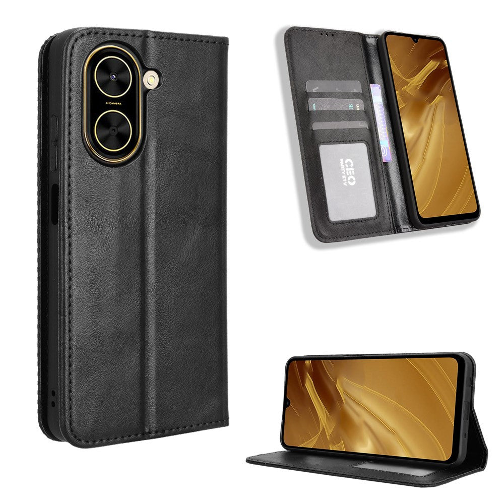 For Xiaomi Redmi A5 NFC (EU) (173.45mm) Leather Case Wallet Stand Retro Texture Phone Cover