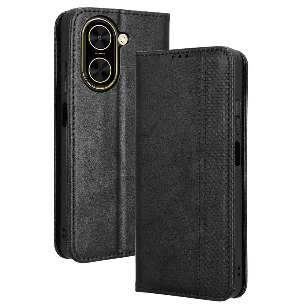 For Xiaomi Redmi A5 NFC (EU) (173.45mm) Leather Case Wallet Stand Retro Texture Phone Cover