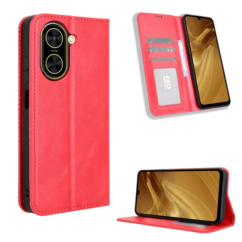 For Xiaomi Redmi A5 NFC (EU) (173.45mm) Leather Case Wallet Stand Retro Texture Phone Cover