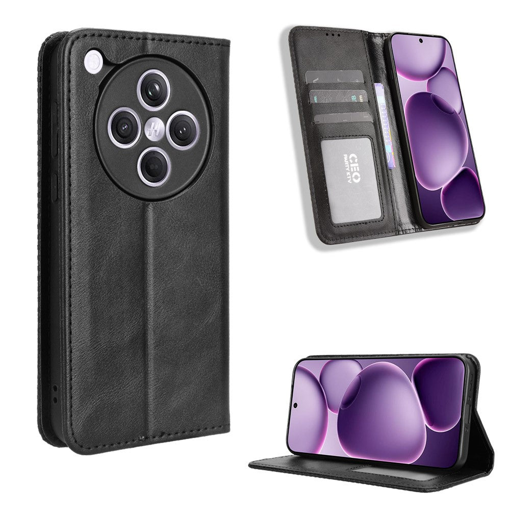 For Oppo Find X8s+ 5G Leather Case Wallet Stand Retro Texture Phone Cover