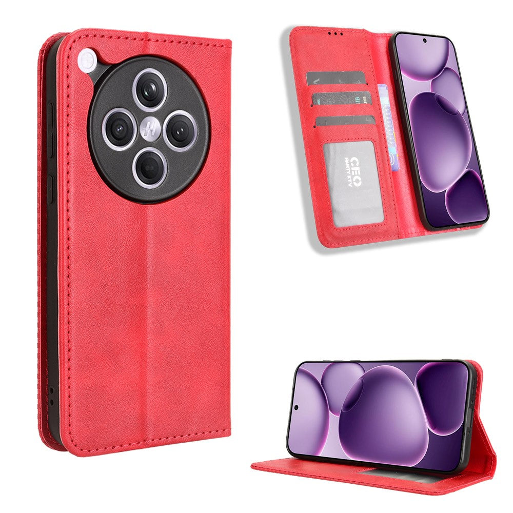 For Oppo Find X8s+ 5G Leather Case Wallet Stand Retro Texture Phone Cover
