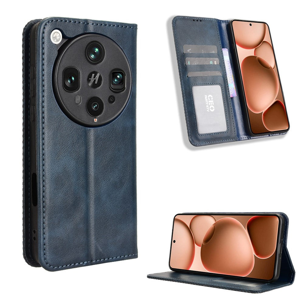 For Oppo Find X8 Ultra 5G Leather Case Wallet Stand Retro Texture Phone Cover
