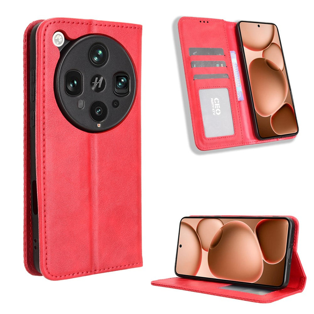 For Oppo Find X8 Ultra 5G Leather Case Wallet Stand Retro Texture Phone Cover
