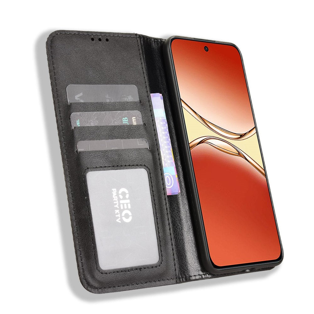 For Oppo A5 Pro 5G (China) / Oppo F29 Pro 5G (Global) Leather Case Wallet Stand Retro Texture Phone Cover