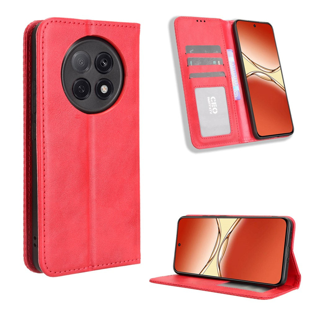 For Oppo A5 Pro 5G (China) / Oppo F29 Pro 5G (Global) Leather Case Wallet Stand Retro Texture Phone Cover