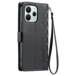 Xiaomi Redmi Note 14 5G Läderfodral Rhombus Texture Plånboksfodral med Handledsrem