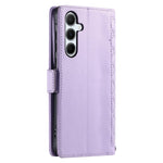 Pung-etui i læder med rhombus-tekstur og håndledsrem til Samsung Galaxy A15 5G / 4G
