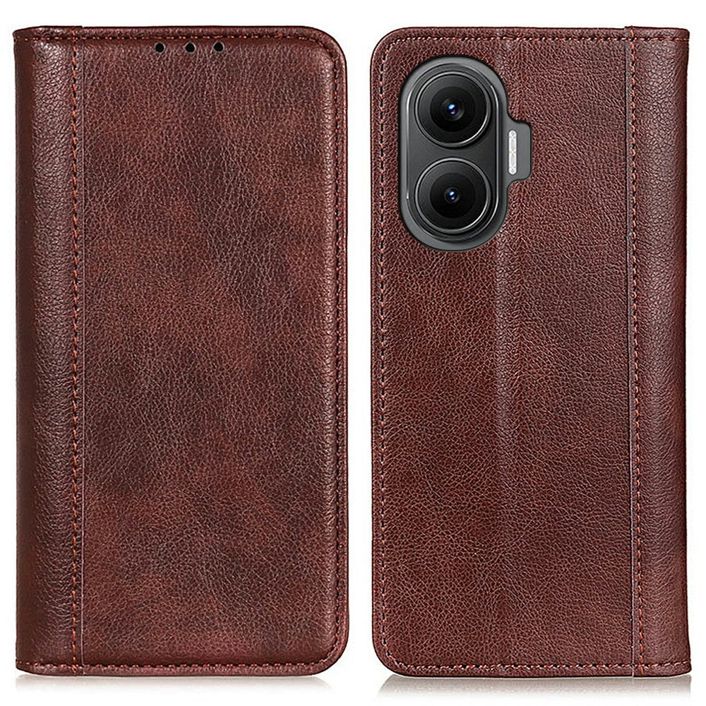 For Xiaomi Redmi Turbo 4 Pro 5G  /  Poco F7 5G Stand Case Split Leather Litchi Texture Wallet Phone Cover