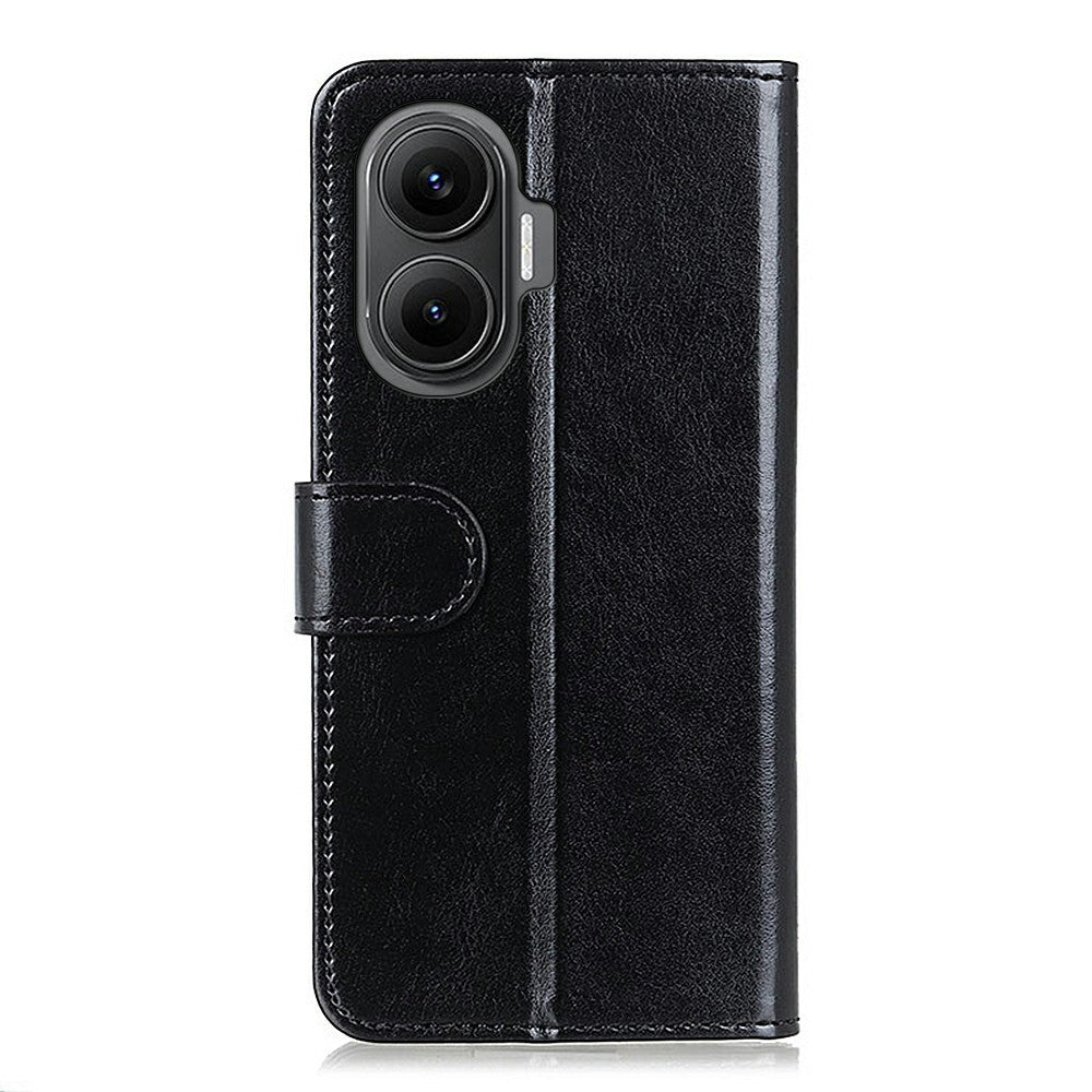 Xiaomi Redmi Turbo 4 Pro 5G / Poco F7 5G Skal Crazy Horse Texture PU Läder mobilstativ Skal