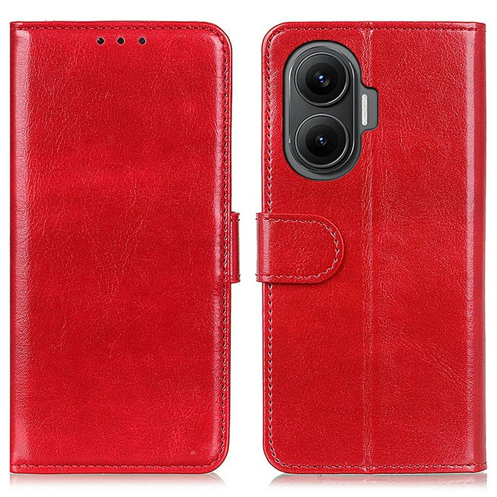 Xiaomi Redmi Turbo 4 Pro 5G / Poco F7 5G Skal Crazy Horse Texture PU Läder mobilstativ Skal