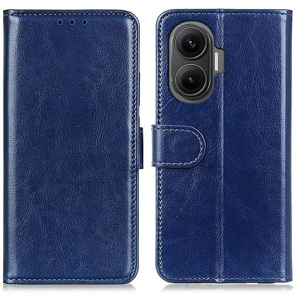 Xiaomi Redmi Turbo 4 Pro 5G / Poco F7 5G Skal Crazy Horse Texture PU Läder mobilstativ Skal