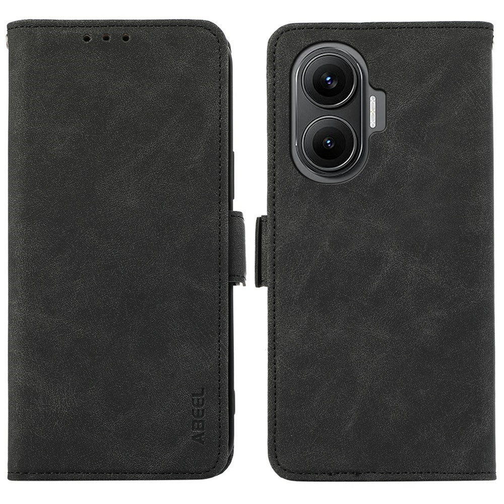 ABEEL For Xiaomi Redmi Turbo 4 Pro 5G  /  Poco F7 5G Case PU Leather Folio Stand View RFID Blocking Phone Cover