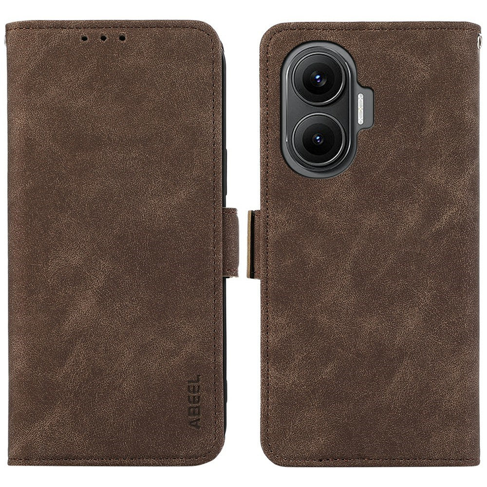 ABEEL For Xiaomi Redmi Turbo 4 Pro 5G  /  Poco F7 5G Case PU Leather Folio Stand View RFID Blocking Phone Cover