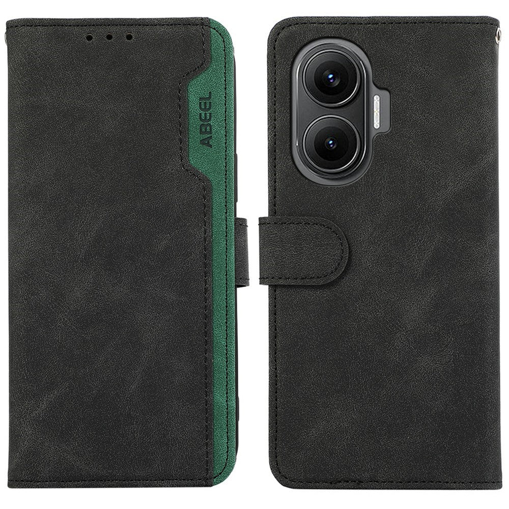 ABEEL For Xiaomi Redmi Turbo 4 Pro 5G  /  Poco F7 5G Case Color Splicing Leather Flip Phone Cover RFID Blocking