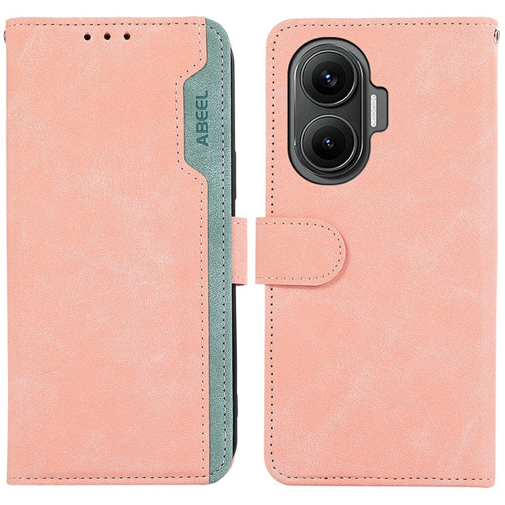 ABEEL For Xiaomi Redmi Turbo 4 Pro 5G  /  Poco F7 5G Case Color Splicing Leather Flip Phone Cover RFID Blocking
