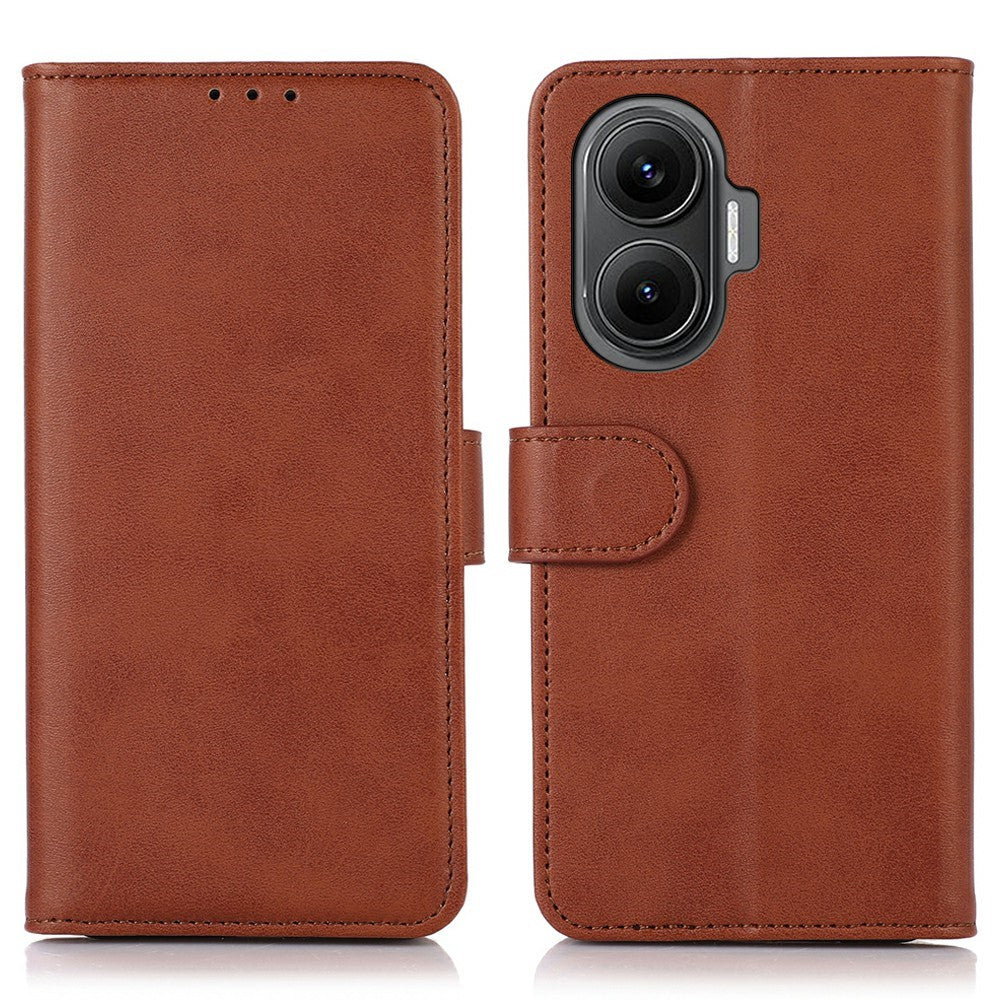 For Xiaomi Redmi Turbo 4 Pro 5G  /  Poco F7 5G Case Cowhide Texture Leather Wallet Phone Cover with Stand