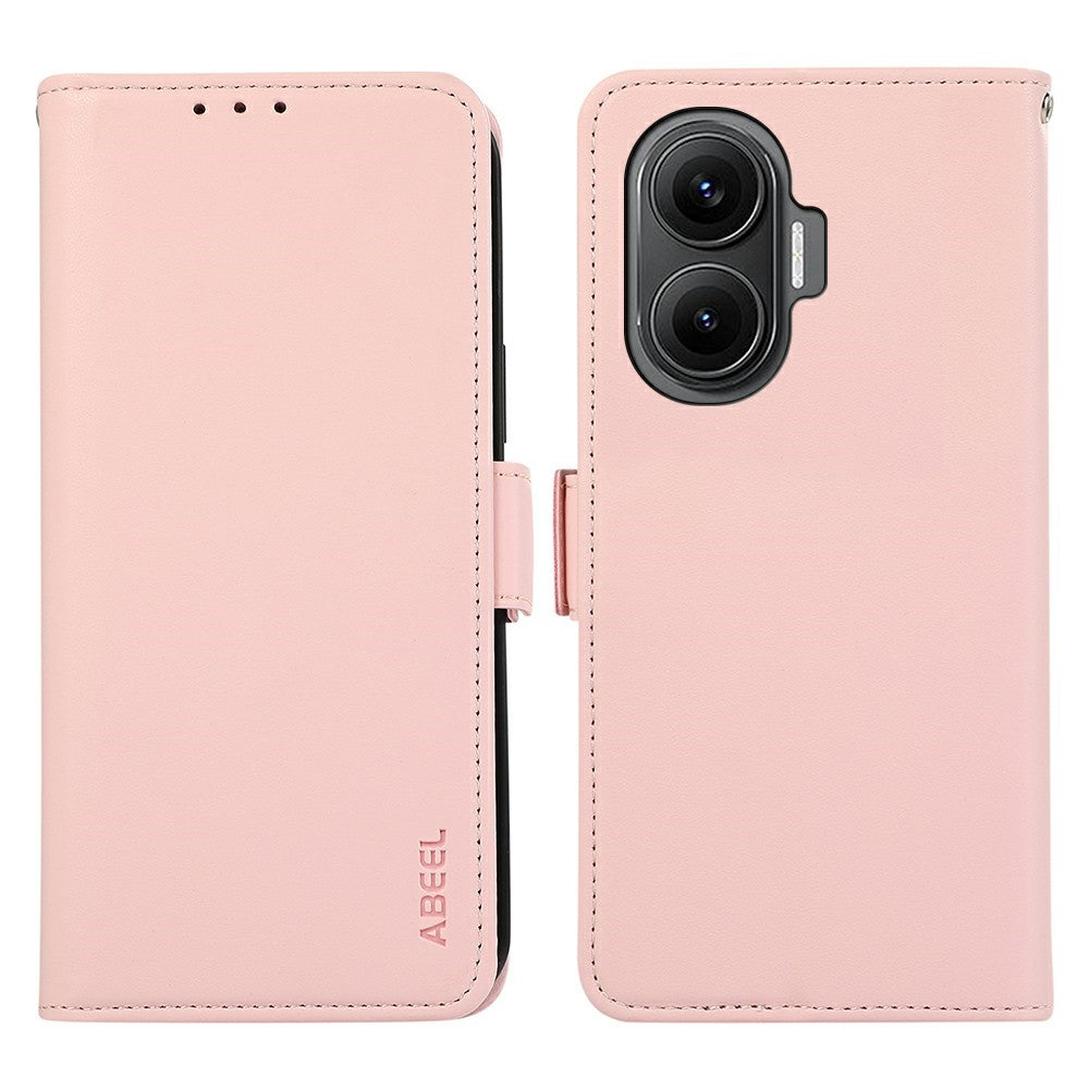 ABEEL For Xiaomi Redmi Turbo 4 Pro 5G  /  Poco F7 5G Case Leather Phone Cover with RFID Blocking Wallet