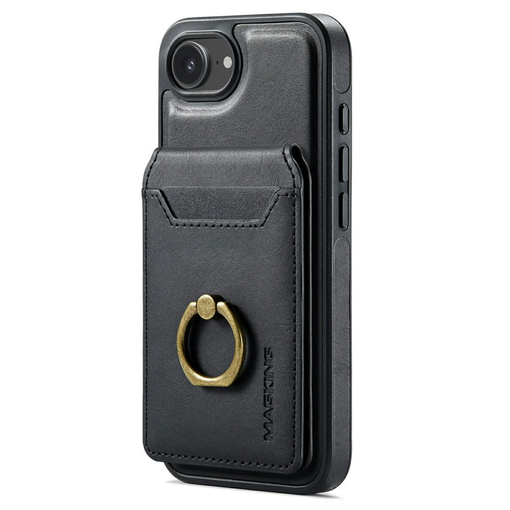 MAGKING K1 Series For iPhone 17e / 16e Magnetic Case PC + TPU + PU Phone Cover with Card Holder