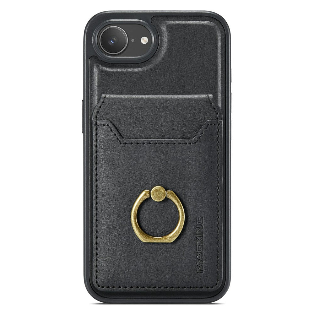 MAGKING K1 Series For iPhone 17e / 16e Magnetic Case PC + TPU + PU Phone Cover with Card Holder
