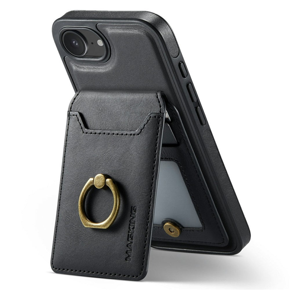 MAGKING K1 Series For iPhone 17e / 16e Magnetic Case PC + TPU + PU Phone Cover with Card Holder