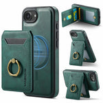 MAGKING K1 Series For iPhone 17e / 16e Magnetic Case PC + TPU + PU Phone Cover with Card Holder