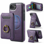 MAGKING K1 Series For iPhone 17e / 16e Magnetic Case PC + TPU + PU Phone Cover with Card Holder