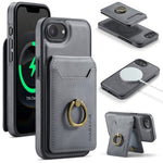 MAGKING K1 Series For iPhone 17e / 16e Magnetic Case PC + TPU + PU Phone Cover with Card Holder
