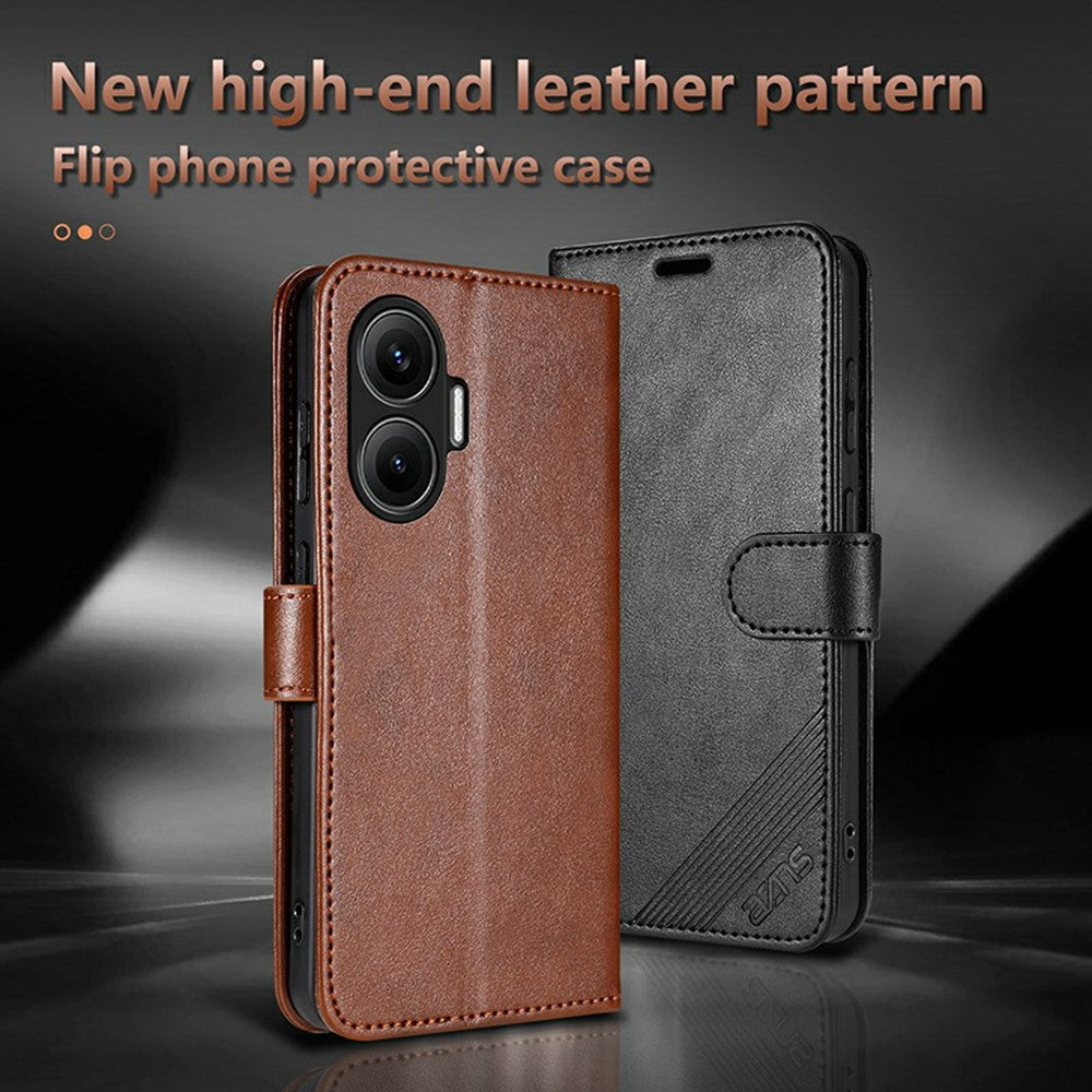 AZNS For Xiaomi Redmi Turbo 4 Pro 5G  /  Poco F7 5G Case Anti-Scratch PU Leather Stand Wallet Phone Cover