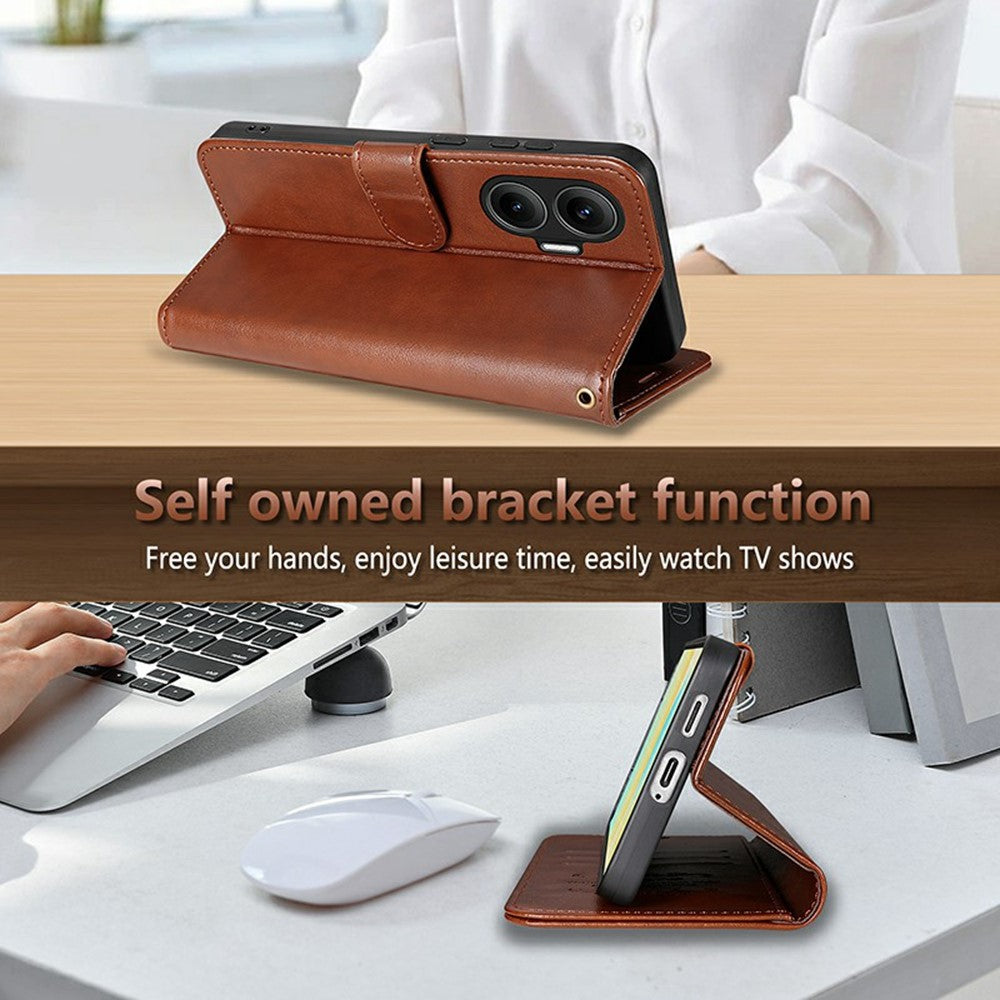 AZNS For Xiaomi Redmi Turbo 4 Pro 5G  /  Poco F7 5G Case Anti-Scratch PU Leather Stand Wallet Phone Cover