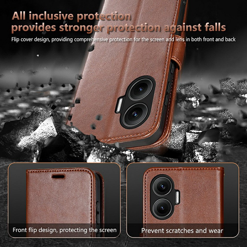 AZNS For Xiaomi Redmi Turbo 4 Pro 5G  /  Poco F7 5G Case Anti-Scratch PU Leather Stand Wallet Phone Cover