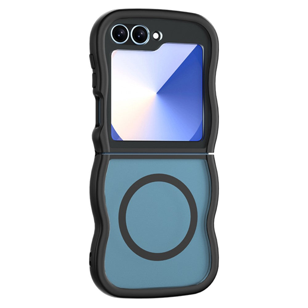 Phone Case for Samsung Galaxy Z Flip7 FE 5G / Z Flip6 5G / Flip5 5G Magnetic Case TPU + PC Back Cover Skin Touch Wave Shape