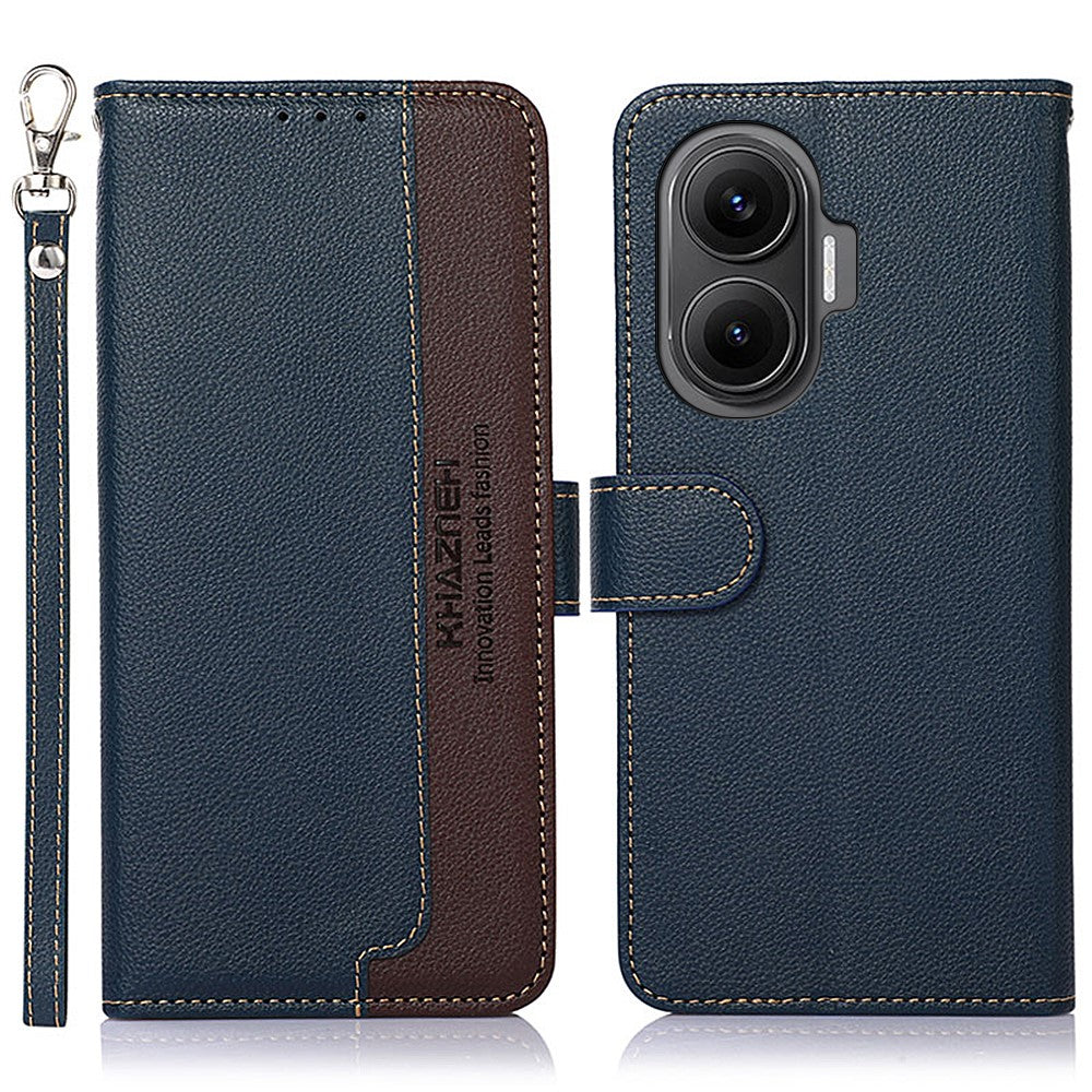 KHAZNEH For Xiaomi Redmi Turbo 4 Pro 5G  /  Poco F7 5G Case RFID Blocking Wallet Litchi Texture PU Leather Phone Cover